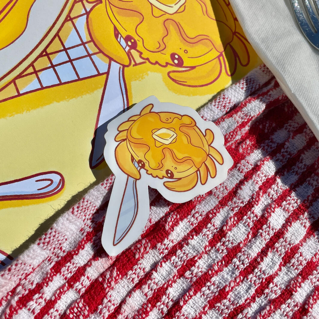 Pancake Crab 3in. Vinyl Sticker
