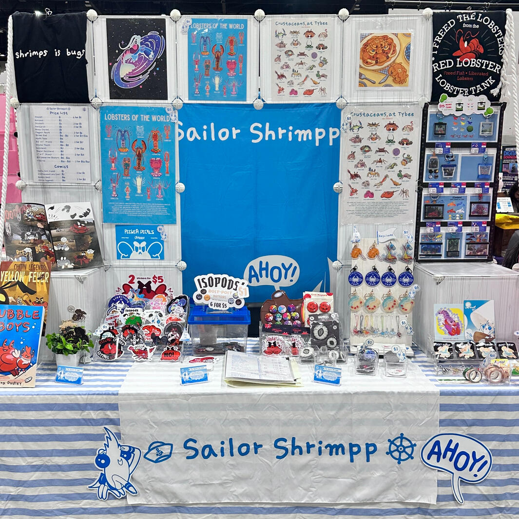 Sailor Shrimpp’s table set up at Savannah Comic Con