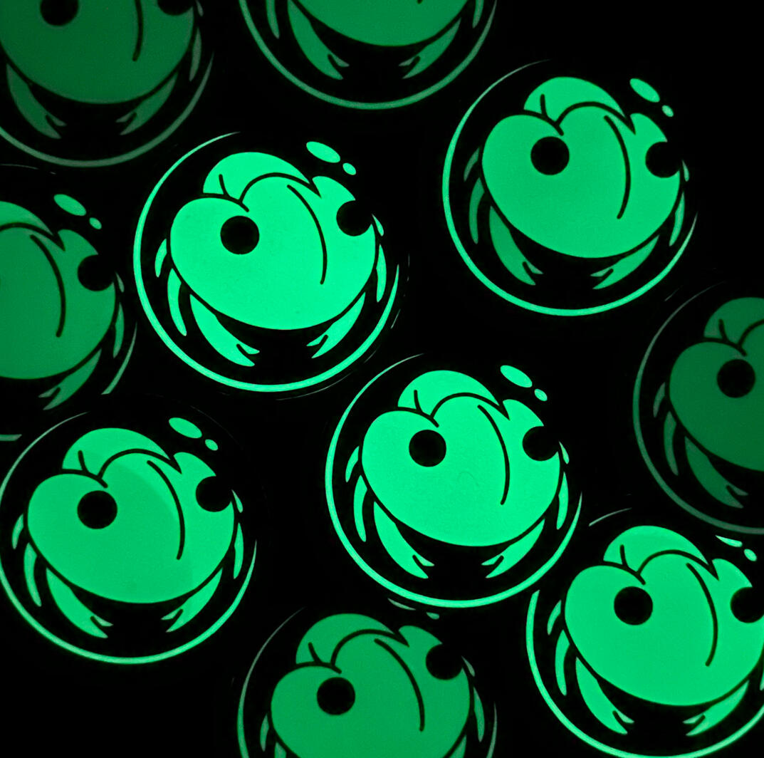 Sailor Shrimpp’s Glow in the Dark vinyl stickers.